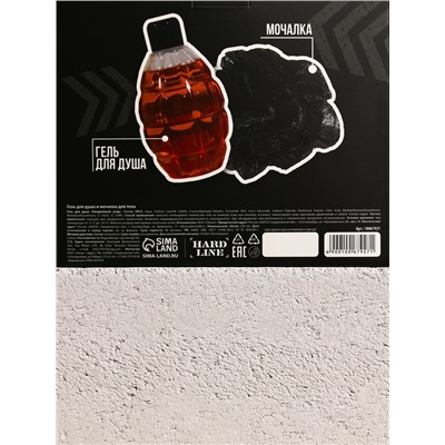 Подарочный набор косметики «Настоящему мужику», гель для душа 250 мл и мочалка для тела, HARD LINE