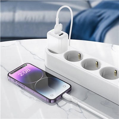 Адаптер Сетевой Borofone BAS41A Potential 2USB 2A/10W (white)