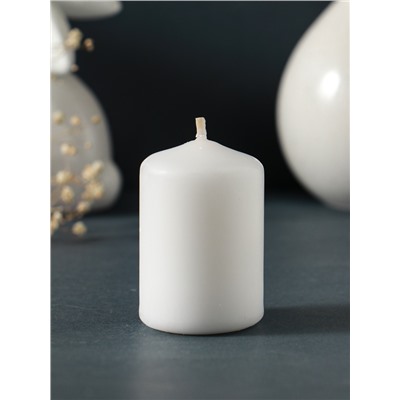 Набор: свеча - цилиндр 4×6 см, 70 г, 4 шт., белый