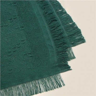 Плед «Этель. Треугольники» 130×180 см, 80% хлопок, 20% п/э, изумрудный