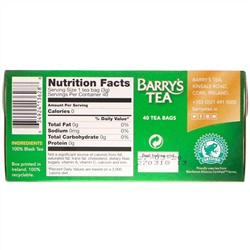 Barry's Tea, Чай «Ирландский завтрак», 40 пакетиков, 4,40 унции (125 г)