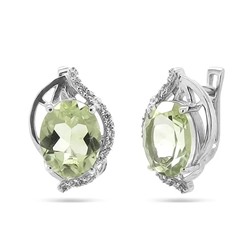 Серьги из серебра зеленый аметист, Маргарита