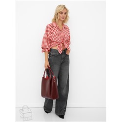 Сумка женская кожаная 1013M wine red Polina&Eiterou