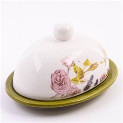 60258 Масленка с крышкой 2пр Розовый сад доломит LR (х24)