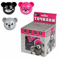 Точилка пластиковая "МИШКА В ШАПОЧКЕ" 69656 ассорти Феникс