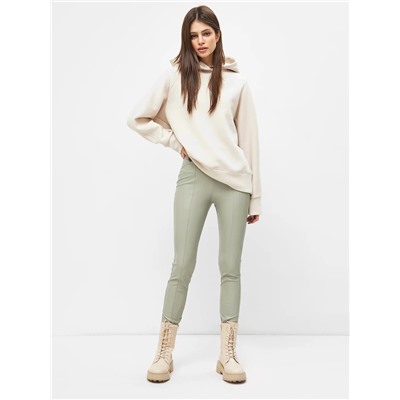 Брюки женские кожаные Mark Formelle, зелёные, размер 50 (XL)