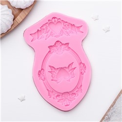 Молд для заливки «Сердца, рамка, лепнина», силикон, 12.5×8.2×1.1 см, МИКС