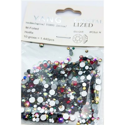 Nail Art Стразы для декора ногтей, микс (6#,8#,10#,12#,16#,20#), разноцветный, 1440 шт./уп. KRISTALLER, 1214989