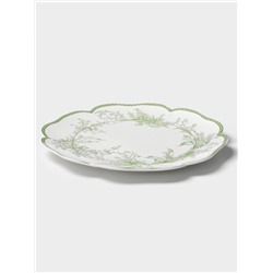 Тарелка обеденная WY Bloomware. d=27 см, фарфор, белая, зелёная