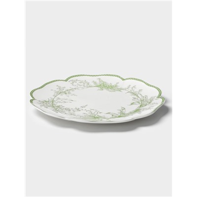 Тарелка обеденная WY Bloomware. d=27 см, фарфор, белая, зелёная