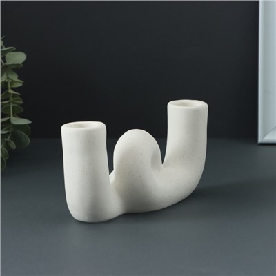 Подсвечник на 2 свечи TAKE IT EASY «Узел», белый, 17×3.5×8.5 см