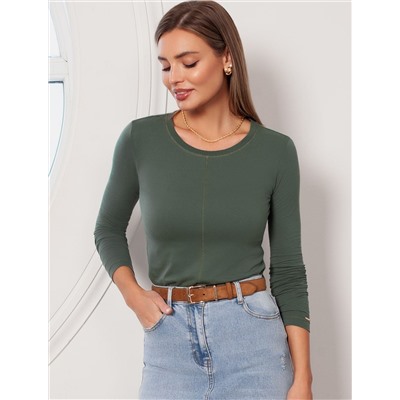 Лонгслив из премиального хлопка с эластаном