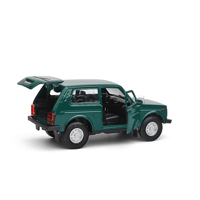 Машина металл LADA 4x4 12 см, (двери, багаж, зеленый) инерц., в коробке