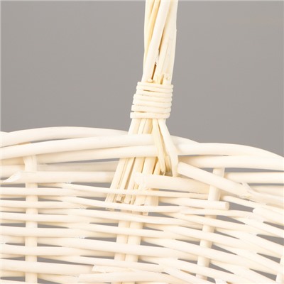 Корзина плетёная для хранения «Косичка», с ручкой, белая, набор 3 шт.