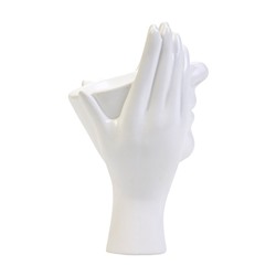 Декоративное кашпо для цветов «Мечты в руках», 380 мл, 20×13.5×13 см, гипс, белое