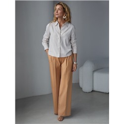 Укороченная блузка в полоску из хлопка