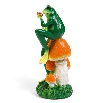 Садовая фигура из полистоуна «Лягушка с бабочкой», 39×14×14 см