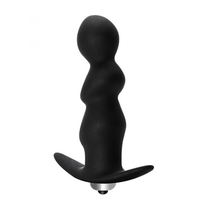 Чёрная фигурная анальная вибропробка Spiral Anal Plug - 12 см.