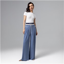 Брюки с высокой посадкой, Красота в движении (deep blue)