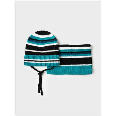 Комплект трикотажный для мальчиков: шапка, снуд