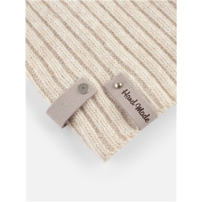 Бирка с кнопкой Hand made, 8×1.5 см, 10 шт., серая