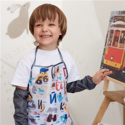 Фартук с нарукавниками детский Этель «Весёлый алфавит», 49×39 см
