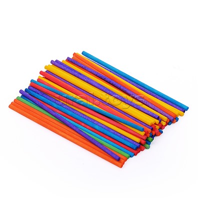 Палочки деревянные для рукоделия "DIY" круглые, 110x3 мм, 50 шт, цвета ассорти, в пластиков