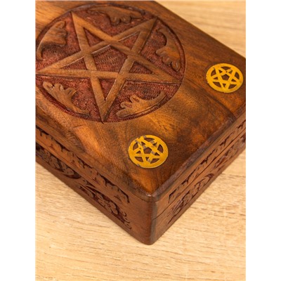 Шкатулка резная «Пента», 18×13×6 см, дерево шишам