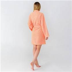 Халат махровый Экономь и Я женский, размер 50-52 цвет персиковый, 100% хлопок, 320 г/м²