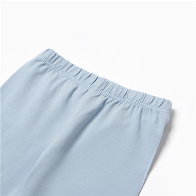 Пижама для девочки (футболка/бриджи), голубая, рост 116 см