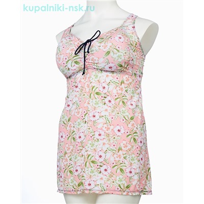 318001 цветы Купальник раздельный платье (56-64)