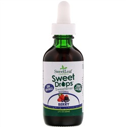 Wisdom Natural, SweetLeaf, Жидкая стевия, ягодный вкус, 2 жидких унции (60 мл)