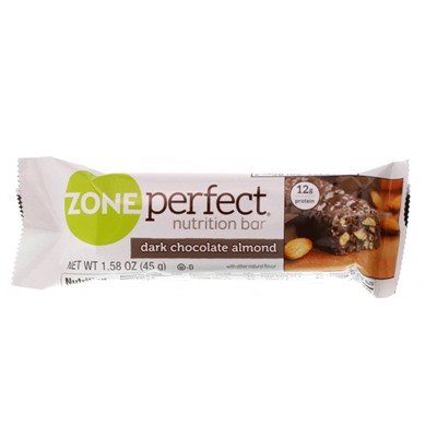 ZonePerfect, Питательные батончики, темный шоколад с миндалем, 12 батончиков, весом 45 г (1,58 унции) каждый