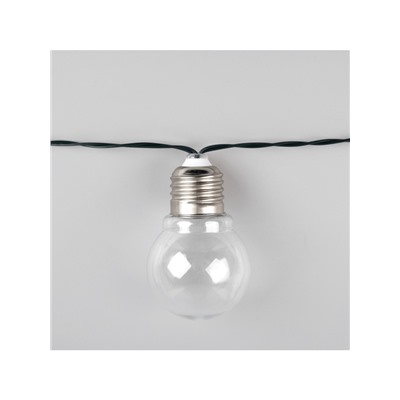 Гирлянда «Нить», 2.7 м, с насадками «Лампы», уличная, IP44, 10 LED, 8 режимов, солнечная батарея, тёмная нить, свечение тёплое белое