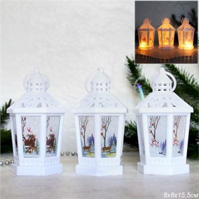 Фонарь светодиодный 14 см / VFR-108-A /уп 12/120/новогодний/белый