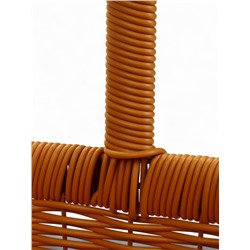 Корзина плетёная для хранения, 34×27×13 см, ручка h=20 см, коричневая