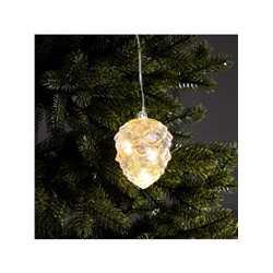 Ёлочная игрушка светодиодная «Шишка», 10×8 см, 5 LED, от батареек ААх2, свечение тёплое белое