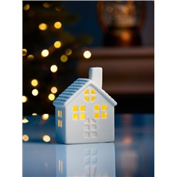 Светодиодная фигура «Домик с круглым окном» 7.7×5.7×10.2 см, 1 LED, керамика, от батареек LR44×2, свечение тёплое белое