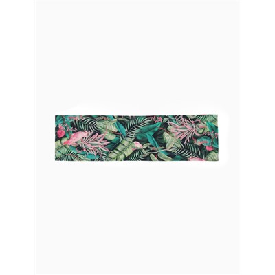 Дорожка на стол «Этель» Tropical parrots 40×146 см, 100% хлопок, саржа 190 г/м², зелёная/чёрная