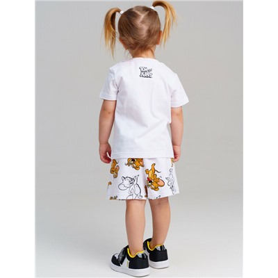 Комплект детский трикотажный для девочек: фуфайка (футболка), шорты