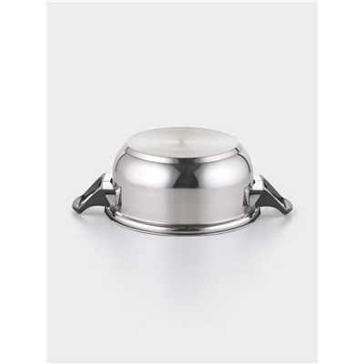 Набор посуды «Чёрная ночь», 8 предметов: кастрюли 1.5 л, 2 л, 3 л, сковородка d=24 см, 4 крышки, индукция, нержавеющая сталь