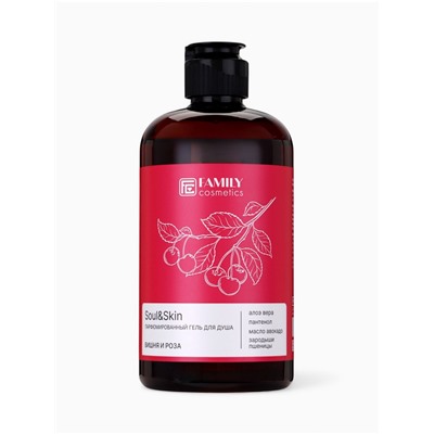 Гель для душа парфюмированный Soul&Skin вишня и роза, 470 мл