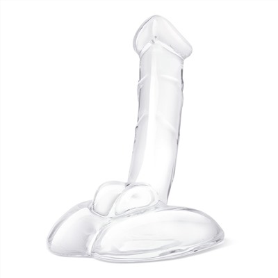 Стеклянный фаллоимитатор на подставке 7,5’’ Rideable Standing Glass Cock With Stability Base - 19 см.