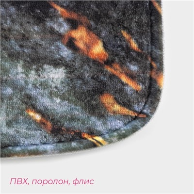 Коврики для ванной и туалета Доляна «Мрамор», 2 шт., 79×50 см, 50×39 см, серые