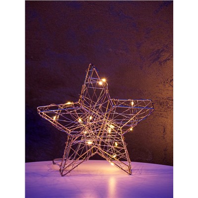 Фигура световая «Звезда», 20×20×4 см, 10 LED, от батареек ААх2, свечение тёплое белое