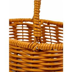 Корзина плетёная для хранения, 21×13×17 см, ручка h=13 см, коричневая