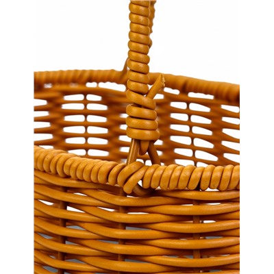 Корзина плетёная для хранения, 21×13×17 см, ручка h=13 см, коричневая