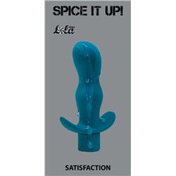 Бирюзовая анальная пробка с вибрацией Satisfaction - 11,5 см.