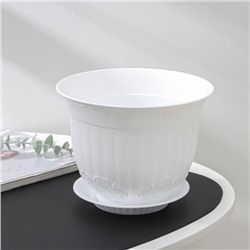 Горшок для цветов с поддоном СибПолимер «Ангара», 2.5 л, пластиковый, белый