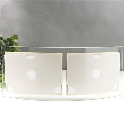 Стеклянная фоторамка на 2 фото 10×15 см «Горизонталь», с золотом